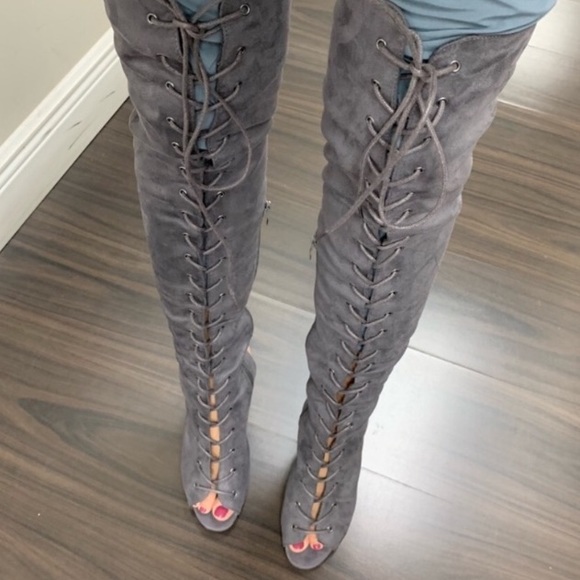 Betani Shoes - ‼️‼️ LAST SIZE 8 ‼️‼️Grey Lace Up Bootie ❤️❤️